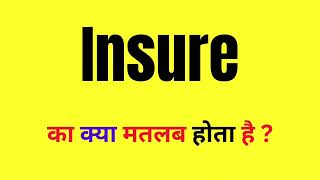 Insure Word Meaning in Hindi  Insure Ka Matlab Kya Hota Hai  What Is Insure [upl. by Edorej]