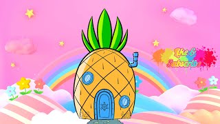 How to Draw Sponge Bob House drawing and coloring video drawtube28 [upl. by Ettedo]