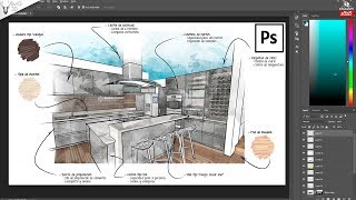 Curso de Photoshop  Photoshop para arquitectos  Diseño de interior [upl. by Aiekal188]