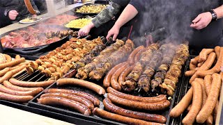 Huge Street Food Event Christmas Food Market in Krakow Poland Old Town Market Square [upl. by Meehyrb]