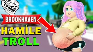 BROOKHAVENDA HAMİLE GİBİ YAPIP İNSANLARI TROLLEDİM😂🤪💅Roblox Brookhaven 🏡Rp [upl. by Naillimxam10]