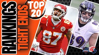 TOP 20 TIGHT END RANKINGS  Fantasy Football DRAFT ADVICE  Fantasy Football Strategy [upl. by Yssim]