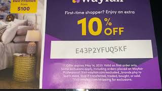 Wayfair 10 off coupon  discount  coupons [upl. by Navarro]