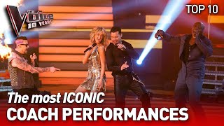 The most ICONIC Coaches Performances on The Voice  The Voice 10 Years [upl. by Belshin]