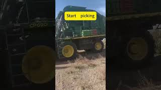 John Deere cotton pickercotton johndeere agriculturalmachinery automobile farming machine [upl. by Andromache]