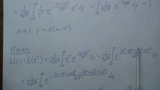 Mean and Variance of a Log Normal Distribution [upl. by Eniar939]