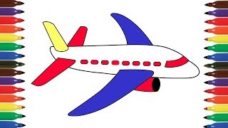 how to draw aeroplane for kidsairoplane colors video airplane coloring pages for preschool [upl. by Santoro978]