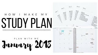 How I make my study plan  Setting goals amp Monthly overview  January 2018 plan with me  studytee [upl. by Audrye]