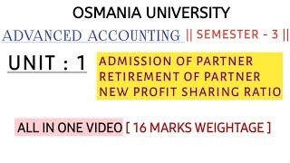 ADVANCED ACCOUNTING  UNIT  1  ALL IN ONE EXPLAINATION VIDEO  OU SEM  3 shivanipallela [upl. by Nirrej]