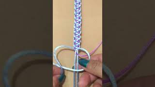 ⭐ TUTORIAL de PULSERA con HILO MACRAMÉ Shorts nudo plano decorado [upl. by Annairba260]