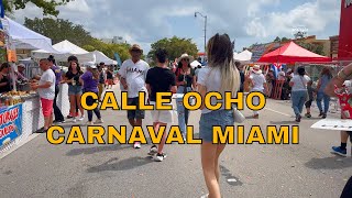 Calle Ocho Carnaval in Miami Walking Tour 4K [upl. by Nosila88]