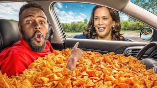 I Filled My Car With DORITOS For Kamala Harris and It Got CRAZY [upl. by Hgiel]