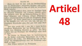 Artikel 48 der Weimarer Verfassung erklärt [upl. by Serle]