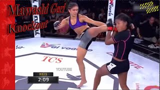 AMAZING Mawashi Geri Round House Kick Knockout Girl [upl. by Utas]