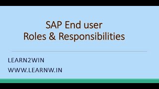 sap end user roles  sap end user responsibilities  sap end user work  basics end user learntowin [upl. by Armington]