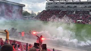 15042018 Sfeer RAFC fans tegen BeerschotWilrijk [upl. by Annorah]