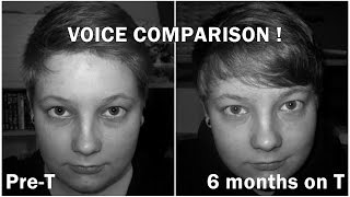 FTM Voice Comparison 6 months on T  moonlymateo [upl. by Jaan215]