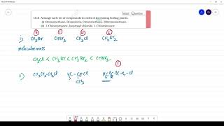 Arrange each set of compounds in order of increasing boiling pointsi Bromomethane Bromoform C [upl. by Pierrette]