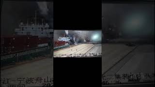 MASSIVE EXPLOSION 💥 ON CONTAINER SHIP shorts ship [upl. by Fritz992]