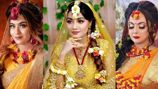 Top 10 Bangladeshi BrideGaye holud makeup amp floral jewellery Ideas🥀 [upl. by Giusto]