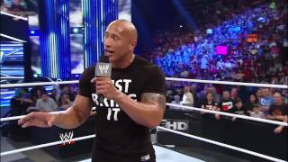 The Rock returns to quothisquot show for the first time in 10 years SmackDown Jan 11 2013 [upl. by Hsekar]