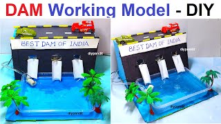 dam working model for science exhibition project  diy at home in simple and easy  DIY pandit [upl. by Sinnej]