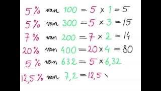 Procenten 2  Percentage van een getal [upl. by Juliette]