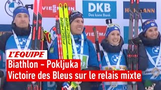 Biathlon 2023  Le résumé de la victoire des Bleus sur le relais mixte à Pokljuka [upl. by Charo985]