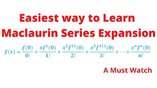 Easiest way to learn Maclaurin Series expansion Chris Maths Academy [upl. by Marler207]