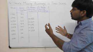 Time Series 5  4  YEARLY MOVING AVERAGE METHOD by Gourav Manjrekar [upl. by Goines]