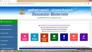 Annamalai University DDE EXAM MAY 2019 Notification [upl. by Buzz]