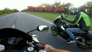 11 gsxr 600 vs 99 zx9r i got gapped😥 [upl. by Murdock169]