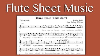 Blank Space  Taylor Swift Flute Sheet Music [upl. by Augy]