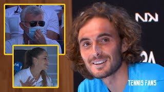 Stefanos Tsitsipas about Coaching from Father 2022 HD [upl. by Erialcyram]