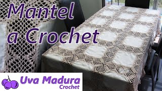 🍽️Sorprende a todos con este MANTEL Tejido a CROCHET con cuadros de TELA Tutorial paso a paso [upl. by Nell66]