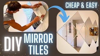 DIY Mirror Wall for 44 ✅ Decor Idea Wall Mirror Tiles [upl. by Nidla146]