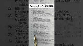 Lee la Biblia conmigo 1 minuto 📖 Proverbios 312531 mujervirtuosa salmos biblia proverbios [upl. by Rehteh]