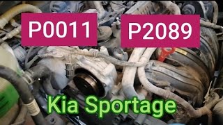 P2089 P0011 intake camshaft positionCMP A timing advance or system performance KIA SPORTAGE [upl. by Anaejer]