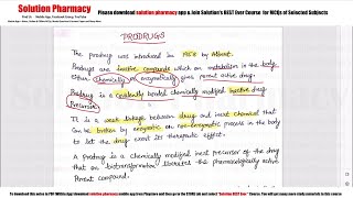 Topic 19 Prodrugs Part 01  Introduction Classification and Ideal Properties of Prodrugs [upl. by Anisamoht]