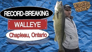 The Dimestore Fishermen Jim Hoey catches a massive walleye jig amp reel near Chapleau Ontario [upl. by Tezil]