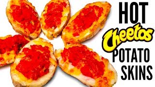 FLAMIN HOT CHEETOS POTATO SKINS  How To [upl. by Ahsilrae420]