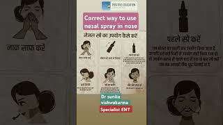 Correct way to use nasal spray in nose SunitaVishwakarmaw9tEnt SunitaVishwakarma9198 [upl. by Aneloj]