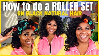 Roller Set Tutorial on Natural Hair  Your Basic Guide to The PERFECT Roller Set [upl. by Ardnuek613]