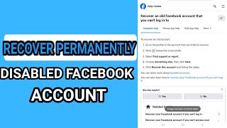 How to Recover Permanently Disable Facebook Account 2024 We Disabled Your Account Facebook 180 Days [upl. by Richman203]