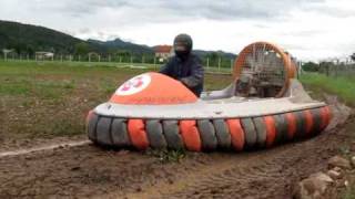 MAD81 hovercraft plying on a rough mud trails made by military trucks [upl. by Efar]