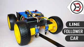 How To Make A DIY Arduino Line Follower Car At Home [upl. by Prowel]