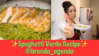 Spaghetti Verde Full Recipe  Brenda Agenda  Cook with me 💖 [upl. by Sisile]