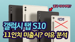 갤럭시 탭 S10 삼성이 11인치 탭을 없앤다 왜  탭 S10 결국 미디어텍 칩셋 탑재 유력 [upl. by Airret]