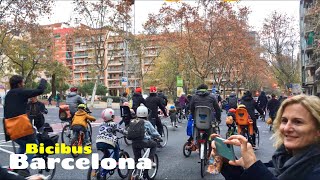 Amazing Bicibus Eixample Barcelona at Sagrada Familia  Bicycle School Bus [upl. by Nesbitt]