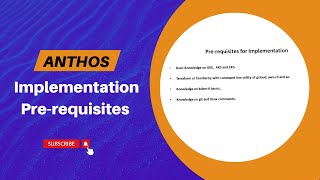 4Anthos Implementation Prerequisites [upl. by Iridissa]